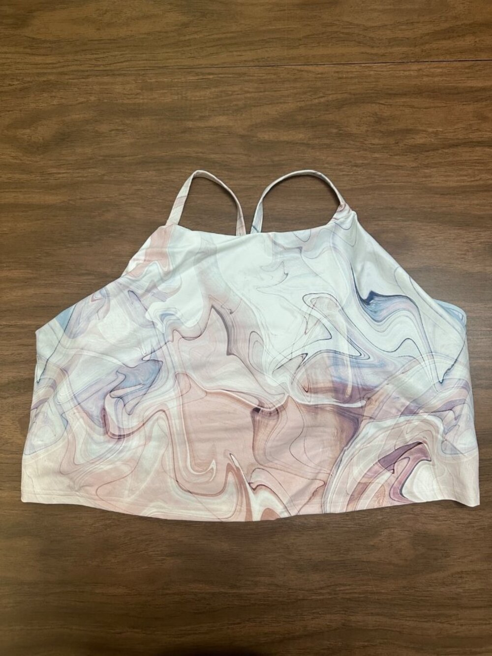 Old Navy Active Powersoft Built-In Bra Tank Top 3X Light Support Swirl Print